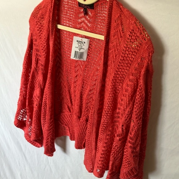 Takeout: Red Open Knit Sweater- M - Picture 5 of 12